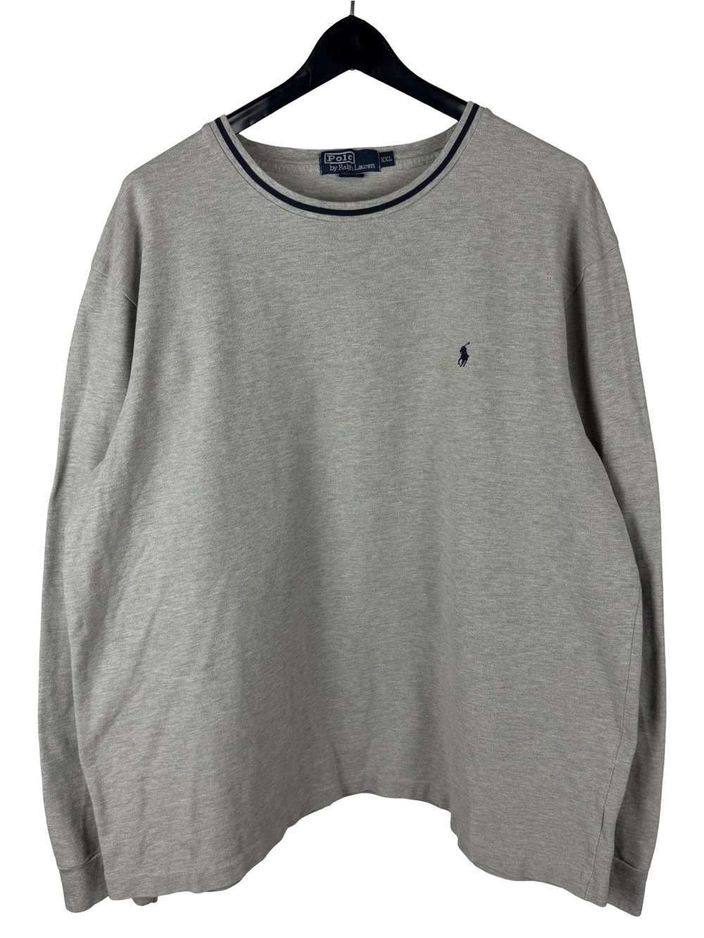 Vintage 2000s Polo Ralph Lauren Small Pony Long Sleeve Grey Shirt Size 2XL